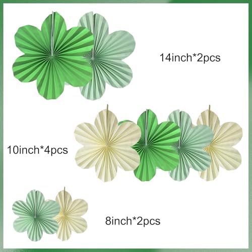 Fan Decorations for Wall Sage Green Paper Flower Fans Floral Backdrop