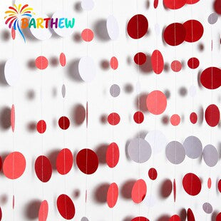 BARTHEW Colorful Circle Paper Garland - Party Hanging Decor