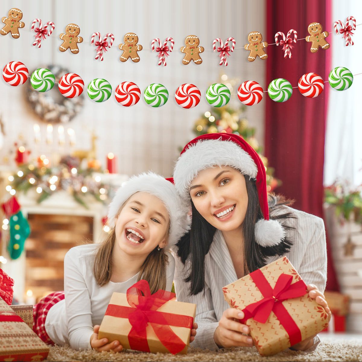 Gingerbread Christmas Decorations Paper Gingerbread Man Banner for Wall
