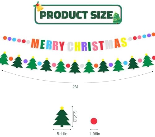Christmas Paper Banner Green Merry Christmas Sign Tree Banner