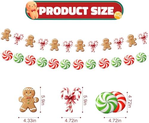 Gingerbread Christmas Decorations Paper Gingerbread Man Banner for Wall