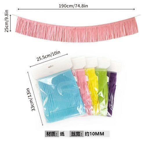 Paper Tassel Garland Banner, 190cm Tissue Tassel Streamers for Easter Birthday Wedding Baby Shower Party Decorations