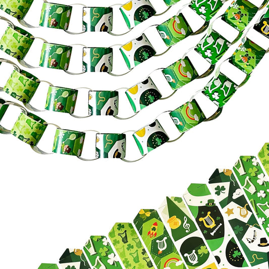 Paper Chain Garland Hanging Craft Paper Strips Banner St.Patrick's Day