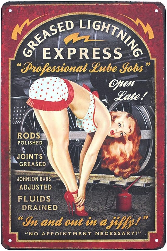 Niekea Retro Pin-up Girl Metal Sign - Vintage Garage Artwork Plaque