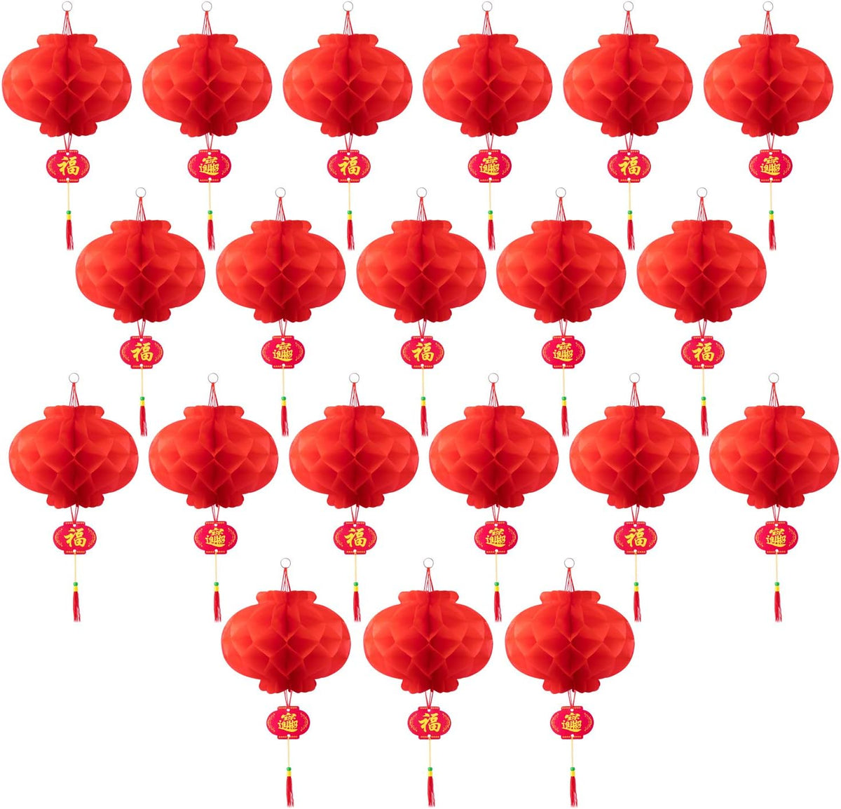 Favide 20 Pieces 10 Inch Chinese Red Paper Lanterns Festival Decorations
