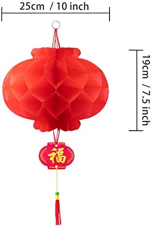 Favide 20 Pieces 10 Inch Chinese Red Paper Lanterns Festival Decorations