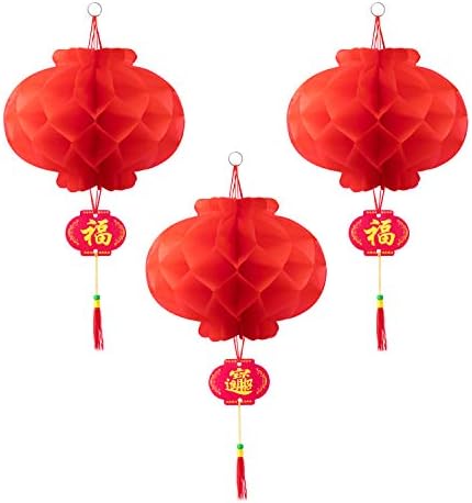 Favide 20 Pieces 10 Inch Chinese Red Paper Lanterns Festival Decorations