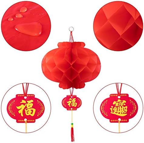 Favide 20 Pieces 10 Inch Chinese Red Paper Lanterns Festival Decorations