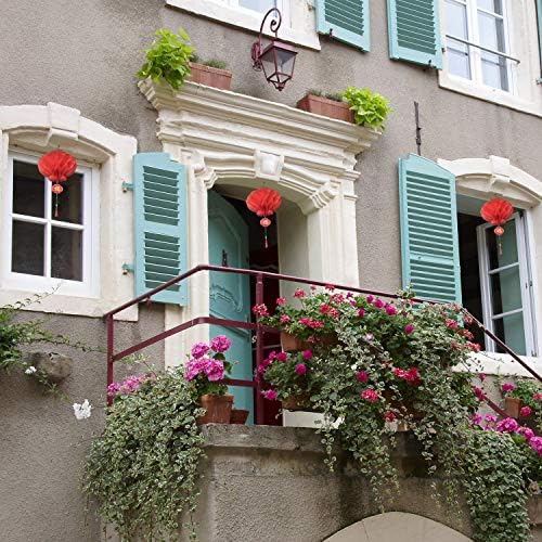 Favide 20 Pieces 10 Inch Chinese Red Paper Lanterns Festival Decorations