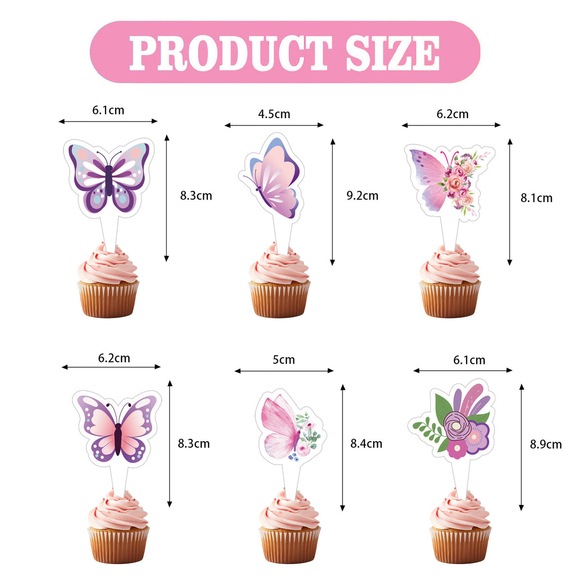 Purple Butterfly Party Decorations, Butterfly Happy Birthday Banner with Hanging Swirls and Cupcake Toppers, Tea Party and Spring Garden Party Supplies for Girls