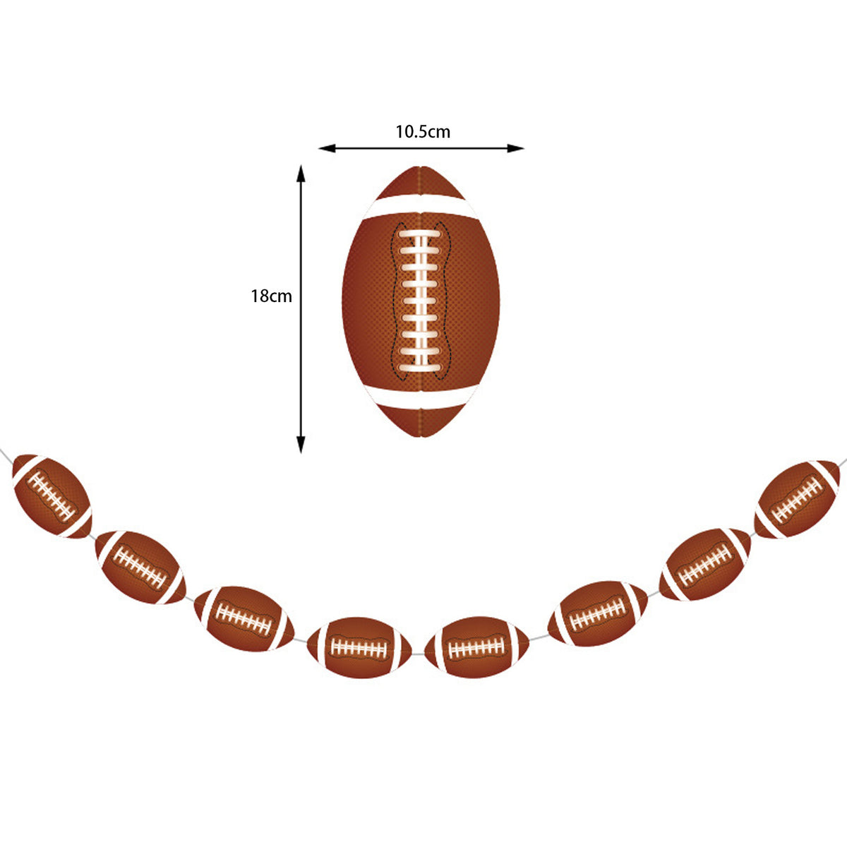 Football Party Decorations, American Football Birthday Party Set with 9 Honeycomb Centerpieces, 6 Hanging Swirls, Touchdown Pennant Banner and Football Garland, Game Day Table Decor for Kids and Adults