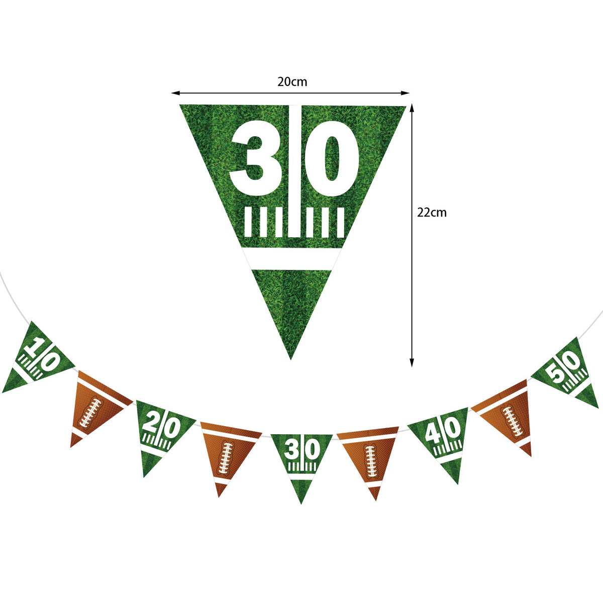 Football Party Decorations, American Football Birthday Party Set with 9 Honeycomb Centerpieces, 6 Hanging Swirls, Touchdown Pennant Banner and Football Garland, Game Day Table Decor for Kids and Adults