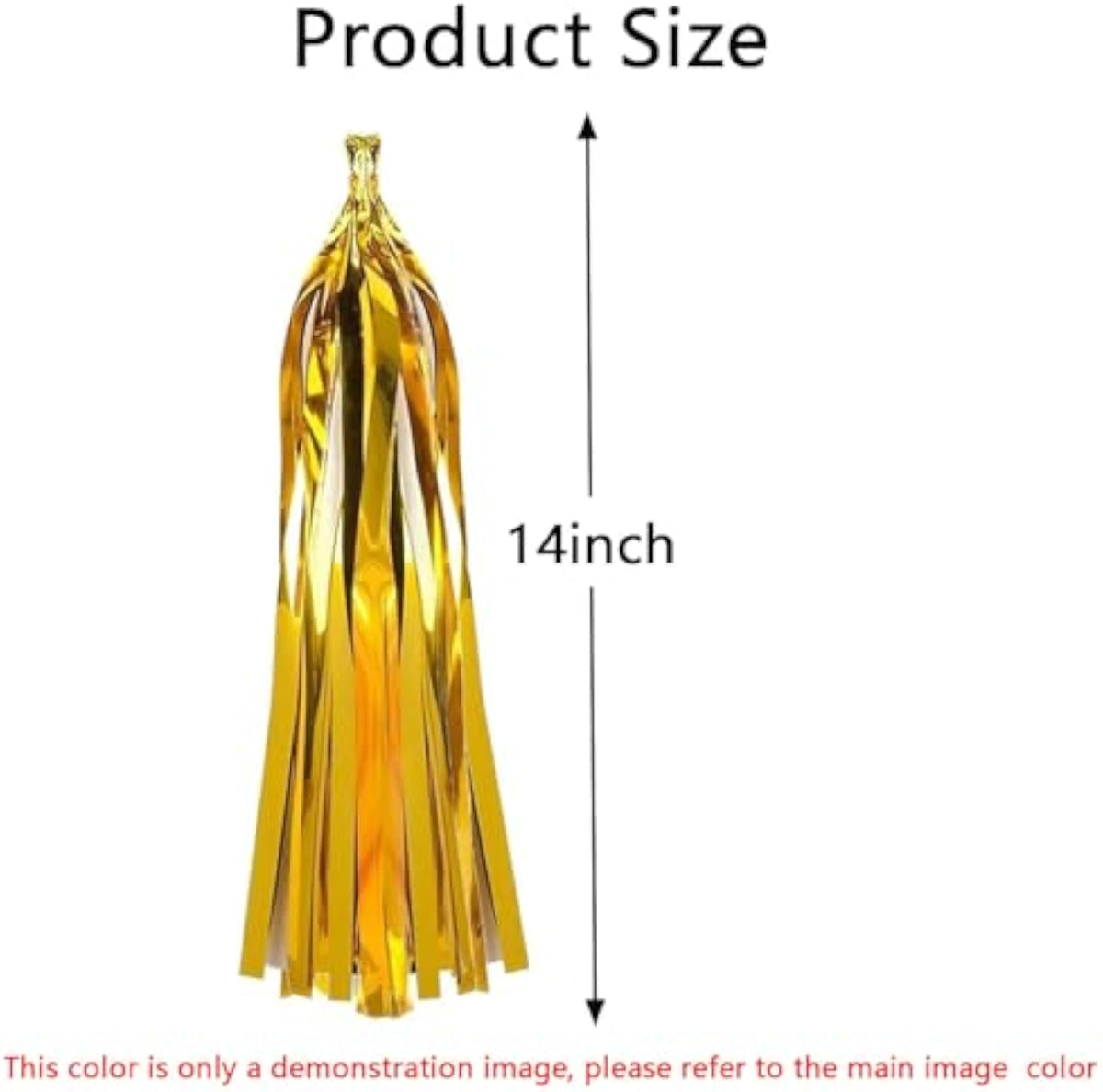 Tissue Paper Tassel Garland Kit, 5 Tassels per Pack, DIY Paper Tassel Streamers in 29 Colors, 14in / 35cm Each, Party Backdrop Ceiling and Table Decorations - Gold