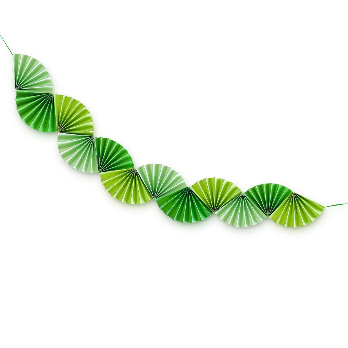 Paper Fan Garland Banner, 1.8m Hanging Paper Fan Streamers for Birthday Wedding Baby Shower Bridal Shower Party Decorations - Green