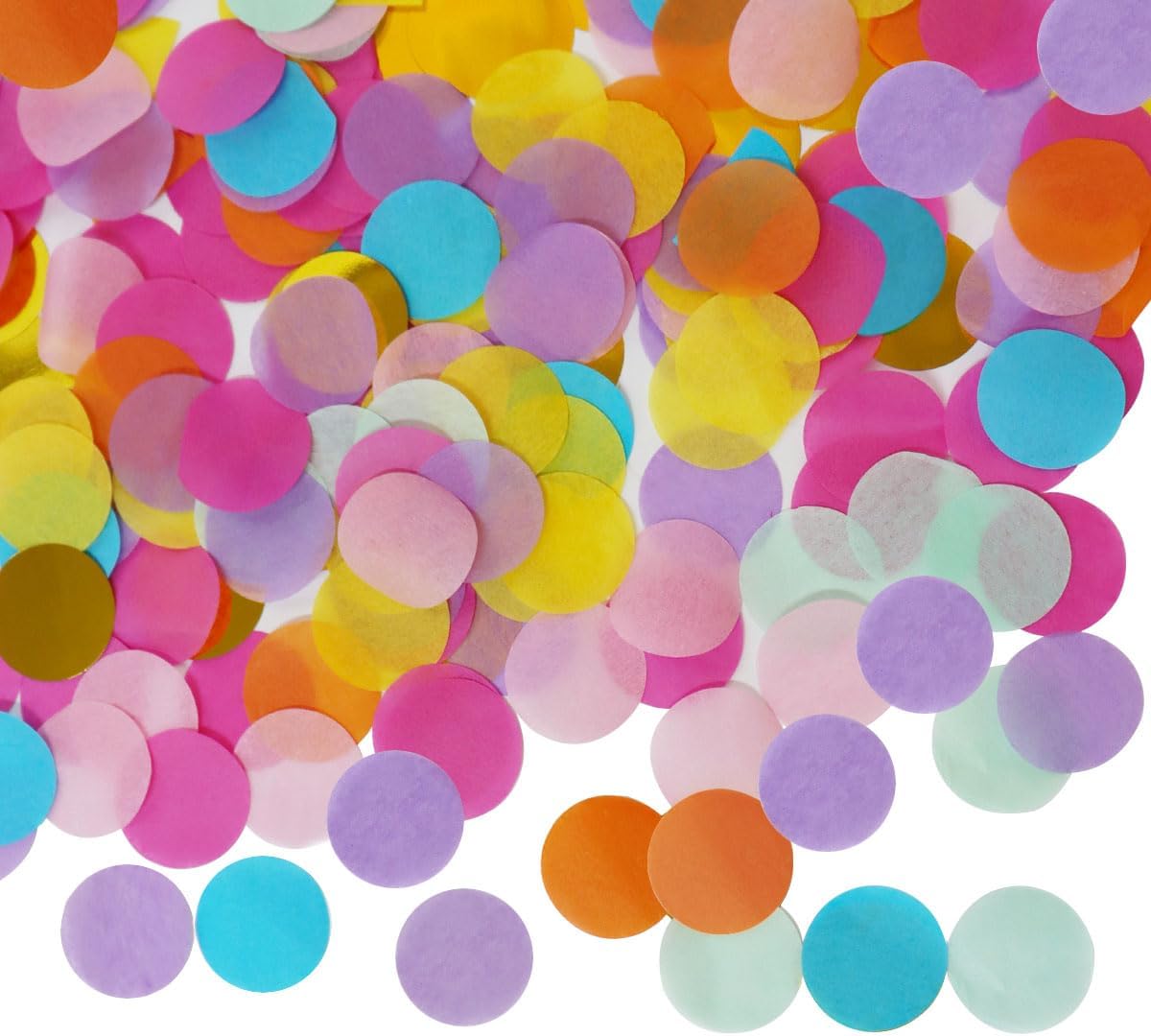 10000 Pieces 1 Inch Round Tissue Paper Confetti, 3.5 oz Multicolor Round Tissue Confetti, for Weddings, Anniversaries, Arts Craft DIY Scrapbooking - Multicolor