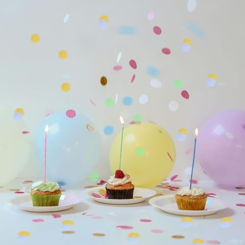 10000 Pieces 1 Inch Round Tissue Paper Confetti, 3.5 oz Multicolor Round Tissue Confetti, for Weddings, Anniversaries, Arts Craft DIY Scrapbooking - Multicolor