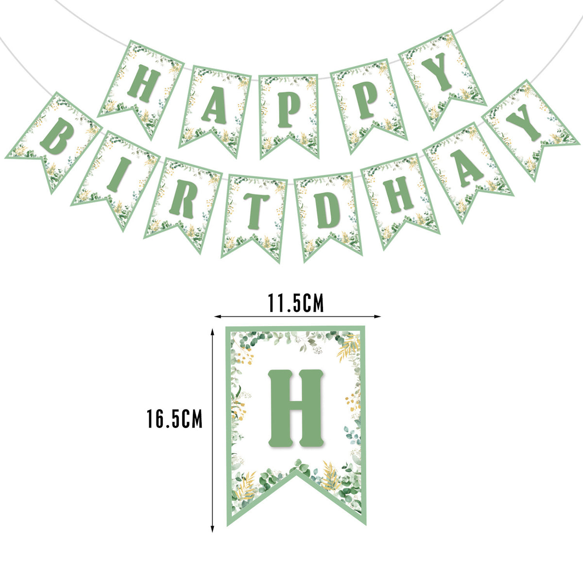 Jungle Animals Birthday Party Decorations, Sage Green Happy Birthday Banner with 12 Cupcake Toppers and a Large Cake Topper, Safari Jungle Theme Party Supplies for Kids Birthday and Baby Shower